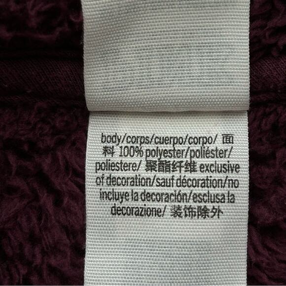 Victorias Secret Pink Teddy Fleece Jacket Womens Size XS Burgundy Quarter Zip - Picture 14 of 16